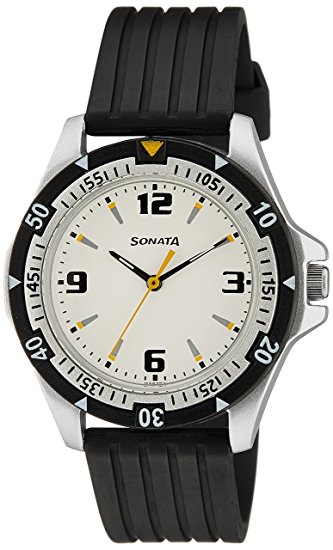 Sonata Super Fibre Analog Black Dial Men's Watch - NF7930PP01J