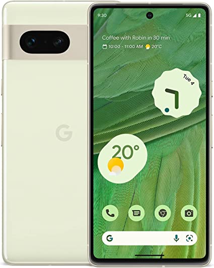 Google Pixel 7 – Unlocked Android 5G Smartphone with wide-angle lens and 24-hour battery – 128GB – Lemongrass