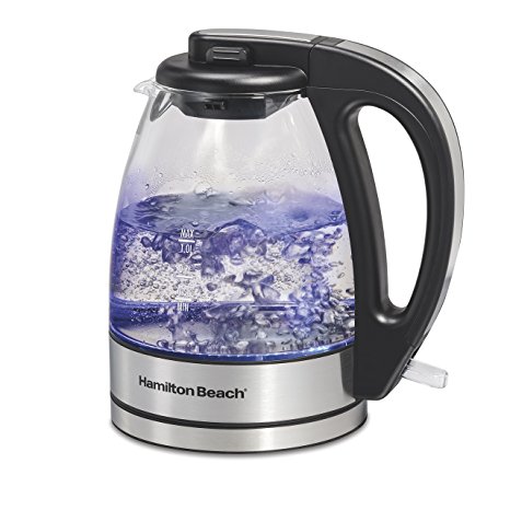 Hamilton-Beach 40930C 1.0 L Electric Glass & Stainless Kettle, Small