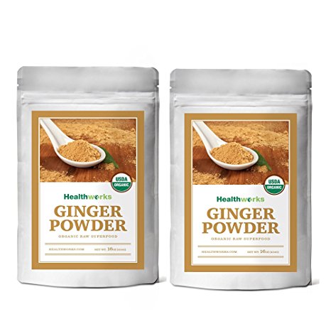 Healthworks Ginger Powder Raw Organic, 2lb (2 1lb Packs)
