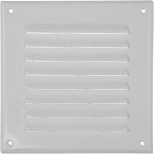 White Metal 5"x5" Inch Square Ventilation Grille - Inside/Outside use - (Grille: 4.75"x4.75" / Cover Area: 6.5"x6.5") - Air Vent Louver - Available 9 Sizes / 2 Types / 3 Colors.