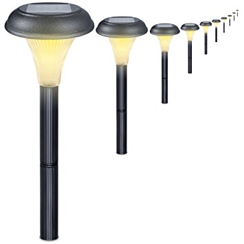 GardenBliss 10 Pack of Outdoor Solar Garden Lights for Your Yard Path Lawn and Landscape Lighting (Warm White Light)