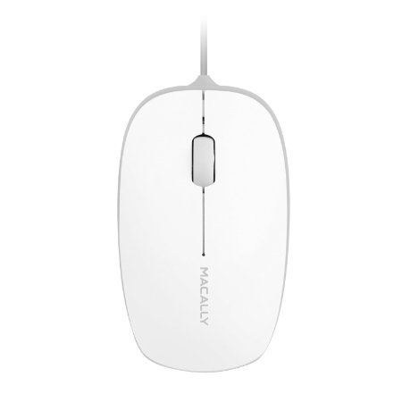 Macally 3 Button USB 800DPI Optical Wired Mouse with 4 foot cord for Mac and PC