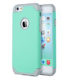 iPhone 6 Case iPhone 6s Case - ULAK iPhone 6 Cover Slim Hybrid Dual Layer Shockproof Silicone Case Cover for Apple iPhone 6 47 inch iPhone 6s 47 inch TurquoiseGrey