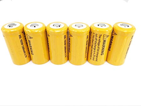 ON THE WAY 6pcs 18350 3.7V 1200mAh Rechargeable Li-ion Batteries - Orange