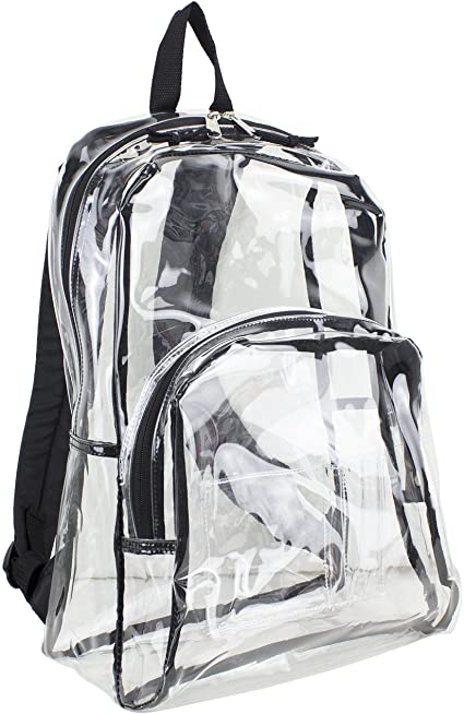 Eastsport Clear Dome Backpack with Adjustable Printed Padded Straps