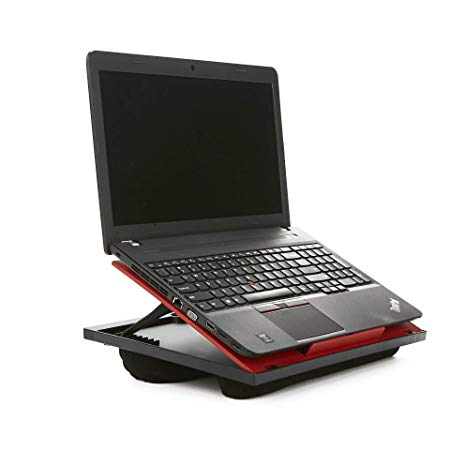 Mind Reader LTADJUST 8 Position Top Desk with Cushions, Monitor, Laptop Lap Holder, Red Adjustable