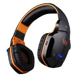 VersionTech Black and Orange EACH B3505 Professional Bluetooth 40 35mm Audio Output PC Gaming Stereo Noise-cancelling Headset Headphone Earphones For Laptop Computer iPhone 6 iPhone 6 Plus 5S 5C 4S Samsung Galaxy S5 S4 Note 4 LG Flex 2 1 Android Smart Cell phone MP3 Players and Other Bluetooth Devices with Volume Control Microphone HiFi Build-in NFC Function