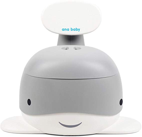 Ana Baby Whale Training Potty with Back Rest, Removable Bowl and Lid (Grey)