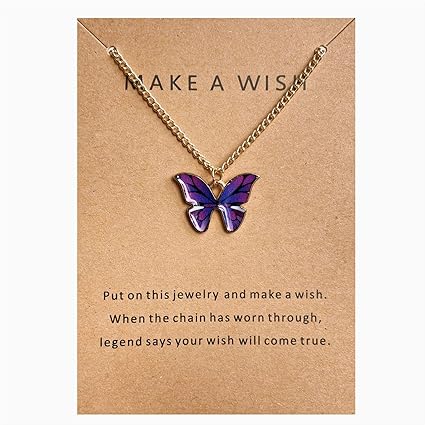 Butterfly Necklace Cute Butterfly Pendant Necklace Acrylic Butterfly Chain Necklace Crystal Butterfly Necklaces for Women Girls Gifts