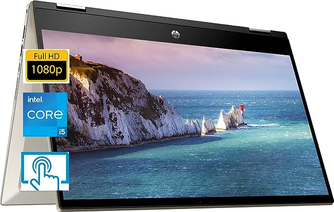 HP Pavilion x360 Laptop,14'' Touchscreen 2in1 Convertible est,Intel Core i5-1135G7(Beats i7-1065G7),32GB RAM,2TB PCle SSD,Iris Xe Graphics,WiFi,Webcam,Windows 11 H w/GM Accessories ‎Natural Silver