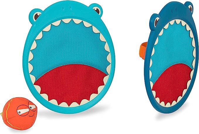 B toys by Battat – Critter Catchers Finley the Shark – Ball and Catch Game Set for kids 3  (3-Pcs)