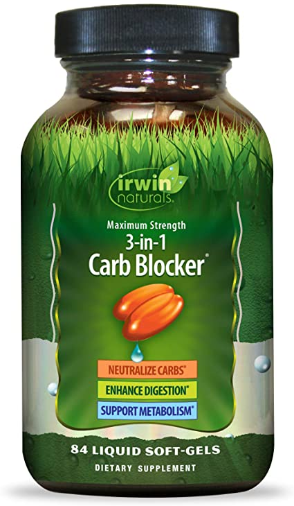 IRWIN NATURALS Maximum Strength 3-in-1 Carb Blocker 84 Count