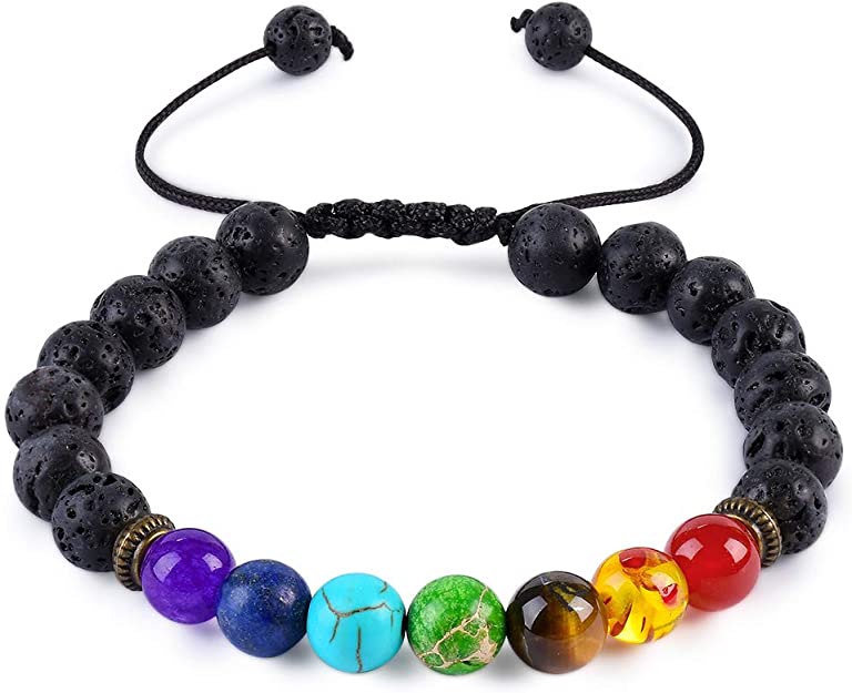 CAT EYE JEWELS Mens Beaded Bracelets Adjustable Layered 8mm Natural Healing Stones Beads for Men Women
