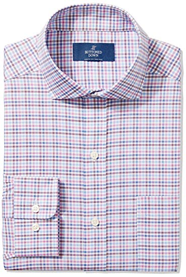 BUTTONED DOWN Men's Classic Fit Non-Iron Dress Shirt (Discontinued Patterns)