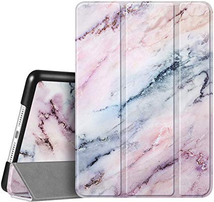 Fintie Case for iPad 7th Generation 10.2 Inch 2019 - Lightweight Slim Shell Standing Hard Back Cover with Auto Wake/Sleep Feature for iPad 10.2" Tablet, Marble Pink