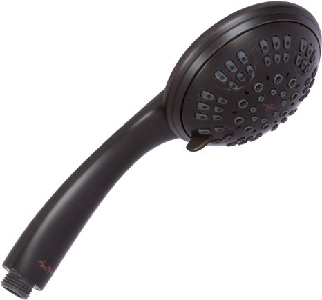Aqua Elegante 6 Function Handheld Shower Head - Best High Pressure, Adjustable Hand Held Showerhead - Oil-Rubbed Bronze