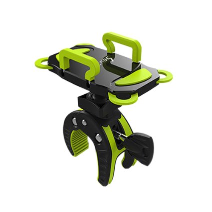 Bike Mount,ihens5 Bike Handlebar Phone Mount Motorcycle Baby Carriage Bicycle Cell Phone Holder Cradle with Rubber Strap 360 Dgree Rotate for iPhone 6s Plus 5s 5SE HTC SONY Samsung (Green)