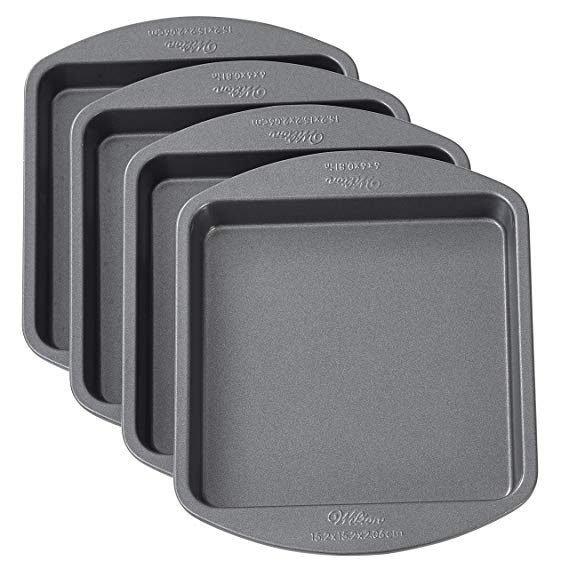 Wilton Easy Layers! Square Layer Cake Pans Set, 4-Piece