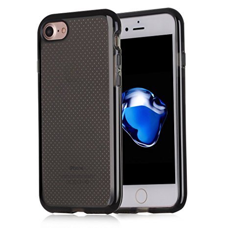 iPhone 7 Case, Marge Plus Mesh Sport Case Soft Gel TPU Protective Case Super Shockproof Anti-Scratch Clear Bumper Cover Case for iPhone 7 4.7" (New 2016)-Black