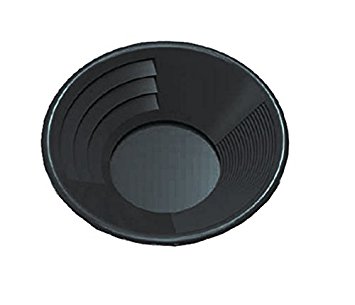 SE GP1012BB10 10" Black Plastic Gold Mining Pan with Two Types of Riffles