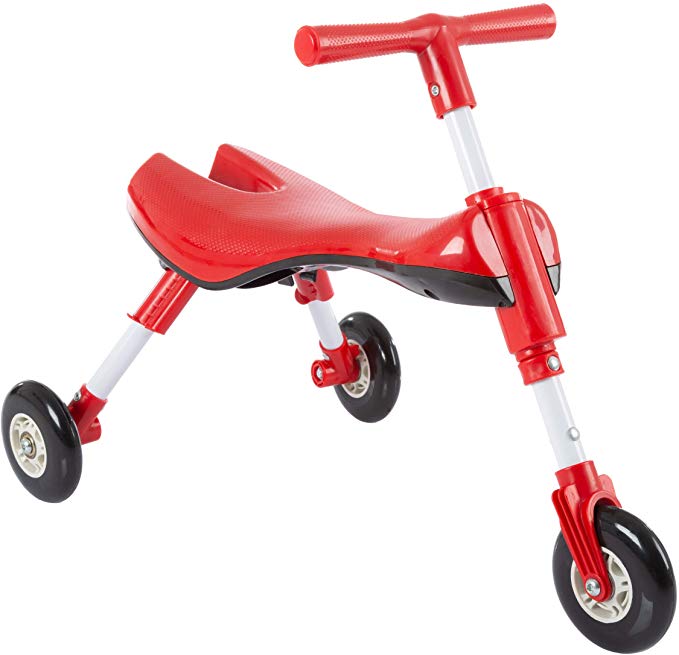 Lil' Rider Glide Tricycle- Trike Ride On Toy with No Assembly, Foldable Design, Indoor Outdoor Wheels for Toddlers Learning to Walk, Balance