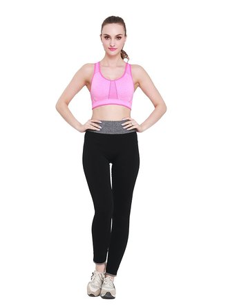 Women's Seamless Racerback Sports Bras with Removable Cups High Impact Yoga Bra