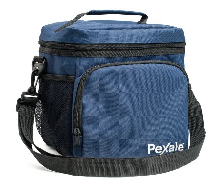 INSULATED LUNCH BAG- Large insulated cooler bag to keep your food cold/warm by Pexale(TM) (Blue)