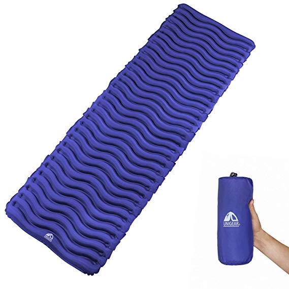 Unigear Ultralight Inflatable Sleeping Pad, Compact Air Camping Mat for Backpacking, Hiking and Traveling