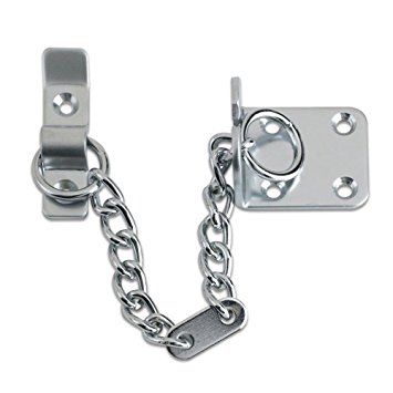 Door Chain, Front Door Limiter, External Door Restrictor, High Quality and Strong Front Door Security Chain, Suitable for Any Door Type or Size Due to the Unique Narrow Design, Secure & Reliable Door Chain For Safer Caller Identification (Polished Chrome)