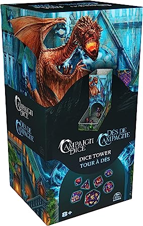 Campaign Dice Tower, Portable 7 Polyhedral Dice Role-Playing Board Games DND Dungeons Dragons MTG Magic The Gathering, for Adults & Kids Ages 8 and up