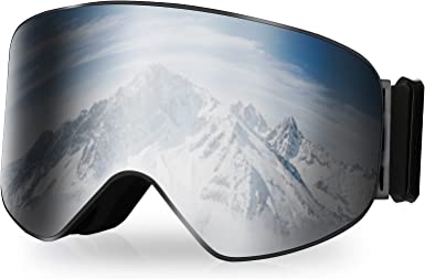 BENICE Ski Goggles,OTG Snowboard Goggles Detachable Dual-layer Lens Snow Goggles Anti-fog UV Protection for Men,Women