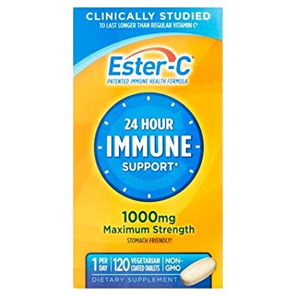 Ester-C Vitamin C 1000 mg Coated Tablets (Pack of 120), Vitamin C Supplement, for Immune System Support(1), Stomach-Friendly, Gluten-Free (Pack of 3) tVZu@eoi