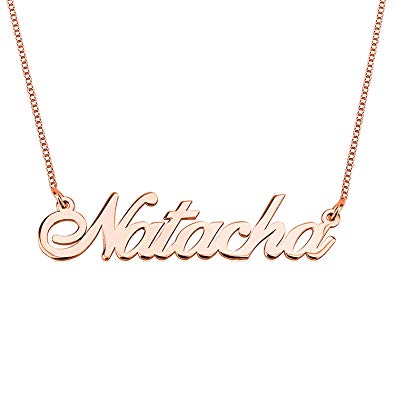 HACOOL 925 Sterling Silver Personalized Name Necklace Customized with Name Adjustable Chain
