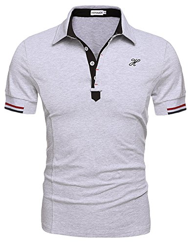 Hotouch Mens Fashion Polo Shirts Casual Slim Fit Basic Sport Polo T-Shirts