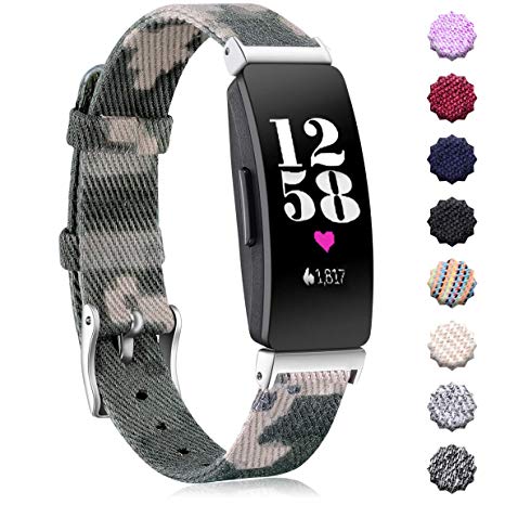 Maledan Replacement for Fitbit Inspire HR & Inspire Bands Women Men Large Small, Woven Fabric Accessories Strap Wrist Band Compatible with Fitbit Inspire & Inspire HR Fitness Tracker & Ace 2