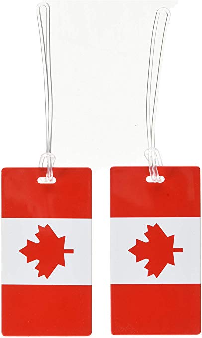 Samsonite 2 Pack Canadian Flag Luggage Tags, Red/White, International Carry-on (Model: 53590-1746)