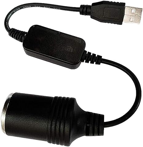 シガレットライターソケット USBポート 12V 車用 メス変換アダプタコード usb シガーソケット 変換 車載充電器 30cm (1個)