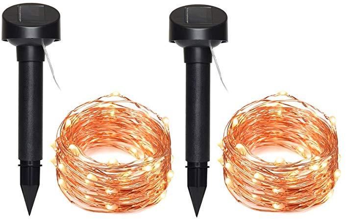 shinar 2 Sets Solar Powered String Lights, 200 LED Copper Wire Lights, 75.5ft Starry Lights, Waterproof IP65 Fairy Christams Decorative Lights for Outdoor, Wedding, Homes, Party, Halloween