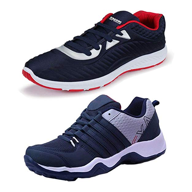 Bersache Men's Multicolor Combo Pack of 2 and Elegant Casual Wear Canvas Running Shoes