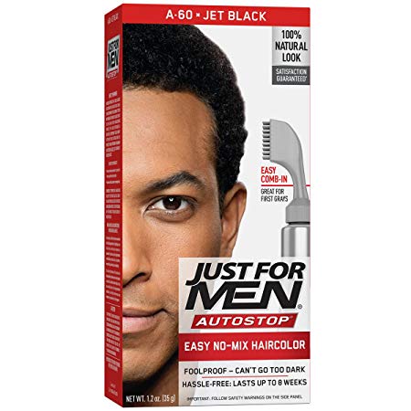 Just For Men Auto Stop Hair Color Jet Black # A-60 by Just For Men for Men - 1 Application Hair Color