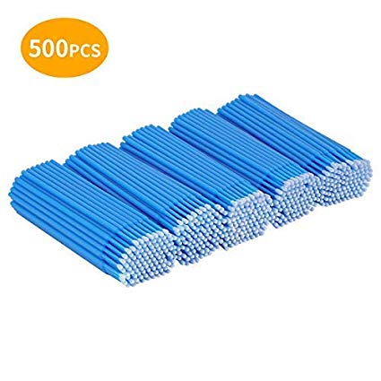 Cuttte 500 PCS Disposable Micro Applicators Brushes Latisse Applicator for Eyelashes Extensions and Makeup Application (Head Diameter: 2.5mm)