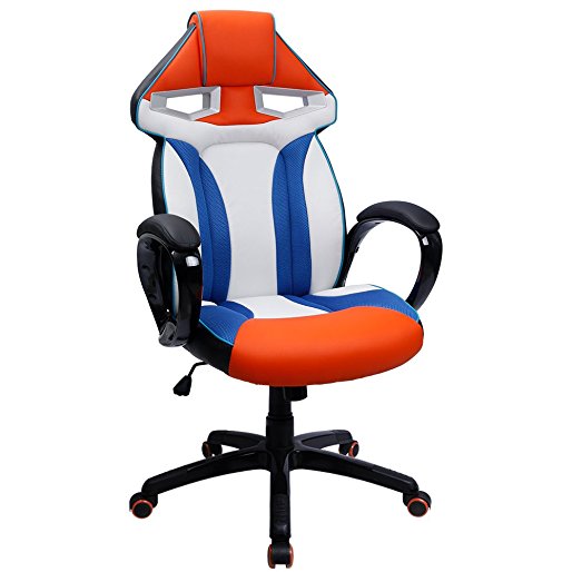 Furmax Pu Leather Gaming Chair Robot’s Eye Series Gaming Chair High Back Executive Bucket Seat PU Leather and Mesh Office Chair Computer Swivel Lumbar Support Chair (Multi-color)