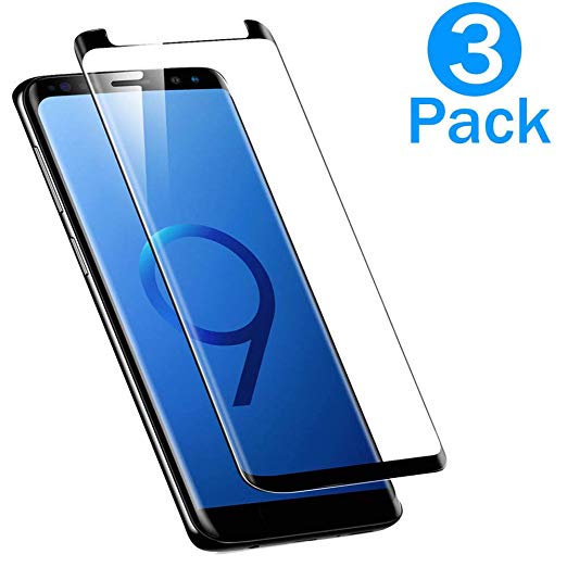 [3 Pack] Tempered Glass Screen Protector for Galaxy S9+(Plus), Full Coverage for The Phone Screen,with 9H Hardness and 99% Transparency