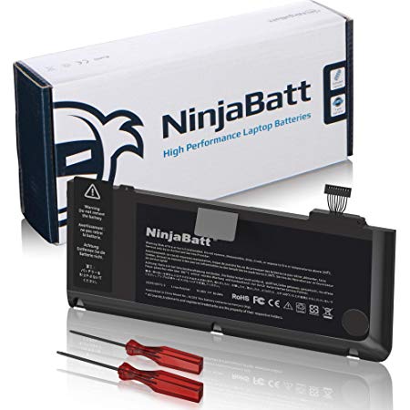 NinjaBatt Laptop Battery for Apple MacBook Pro 13 inch A1322 A1278 (2009/2010/2011 Version) 661-5557 661-5229 3ICP5/69/71-2 020-6764-A - High Performance [Li-Polymer/63.5Wh/10.95v]