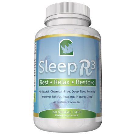 Best Natural Sleep Aid Deep Sleep Formula, Herbal Sleep Aids For Adults, with Magnesium, Valerian Root, Melatonin, 5-HTP, L-Tryptophan, GABA, Chamomile, HOPS, Lemon Balm - Sleep R3 Lifetime Guarantee!