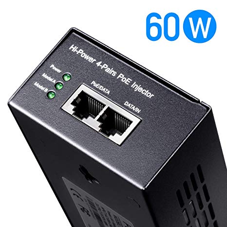 Cudy POE300 60W Gigabit Ultra PoE  Injector, Up to 60W Ultra Power Supply, 10/100/1000Mbps Shielded RJ-45, IEEE 802.3af/802.3at Compliant, Plug & Play, Metal housing