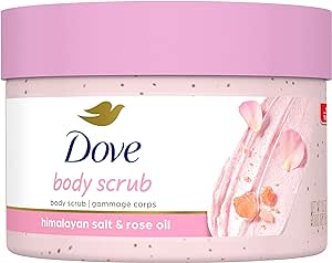 Dove Body Scrub For Silky Smooth Skin Himalayan Salt & Rose Oil Exfoliating Body Scrub that Restores Skin's Natural Nutrients 298 g