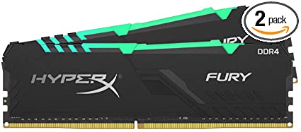 HyperX Fury RGB 32GB 3600MHz DDR4 Ram CL17 DIMM (Kit of 2) 1Rx8 RGB Desktop Memory Infared Sync Technology, Model: HX436C17FB3AK2/32