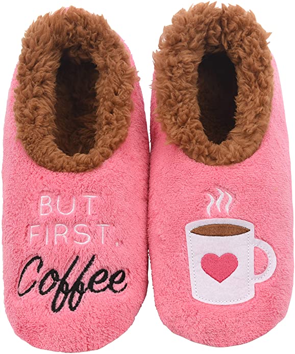 Snoozies Slippers for Women - Pairables Womens Slippers - But First Coffee